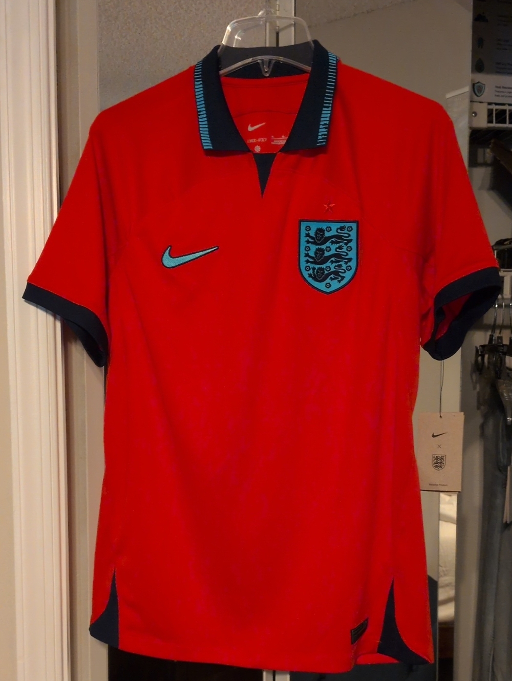 Nike Red England Men's Football Polo NWT Size medium